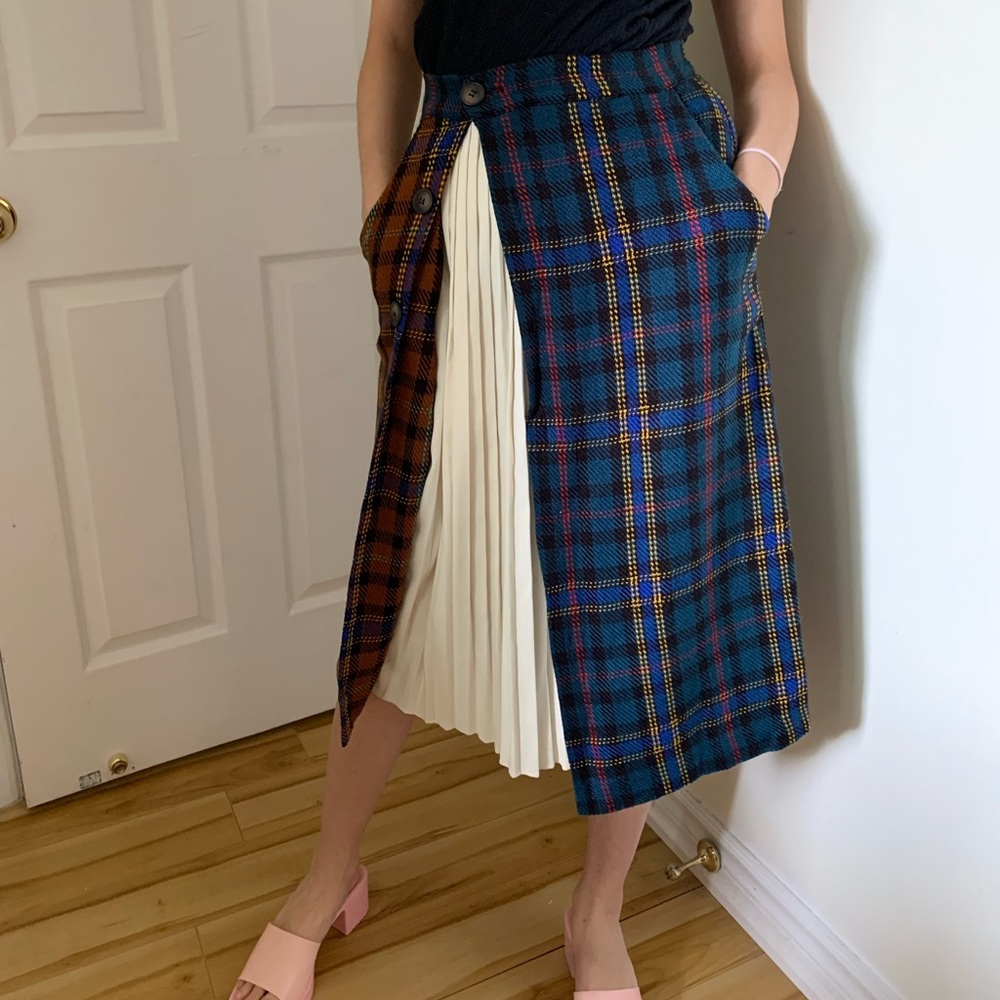 Vintage Plaid Midi Skirt